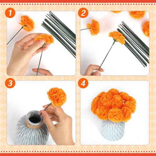 Day of the Dead Decor Set with Marigolds and Banner - Yellow - Mexican Party Supplies