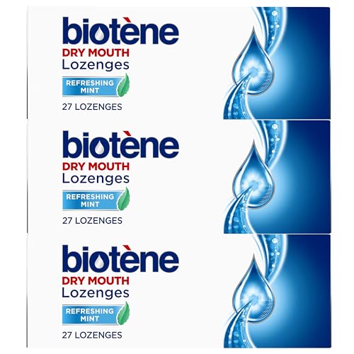 Biotene Dry Mouth Lozenges for Dry Mouth and Fresh Breath, Dry Mouth Relief and Breath Freshener, Refreshing Mint - 27 Count (Pack of 3)
