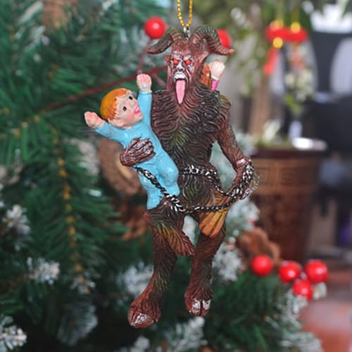 Krampus Christmas Ornament - Gothic Holiday Tree Decoration - Dark Xmas Decor - Variation A