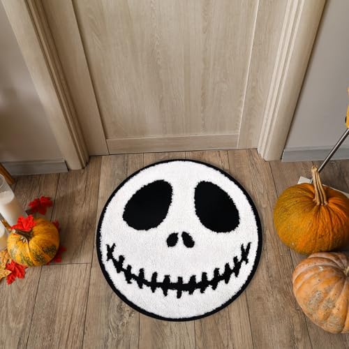 Halloween Creepy Nightmare Round Bath Rug 2ft Non-Slip Bathroom Mat