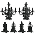 6Pcs Halloween Black Paper Candle Holders Wall Hanging Decor Set