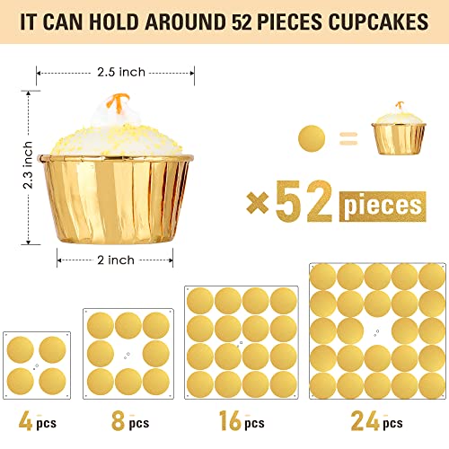 Warm 4 Tier LED Cupcake Stand with Acrylic Display & Light Cord