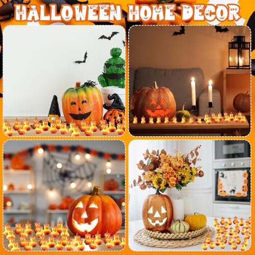 50 Pcs Halloween Pumpkin Rubber Ducks - Festive Decoration & Gift Set