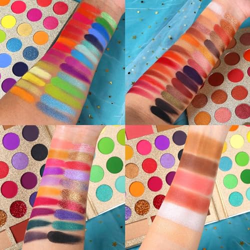 Eyeshadow Palette with 86 Colors and Brush Set - Matte, Shimmer & Glitter, Valentine's Day Gift
