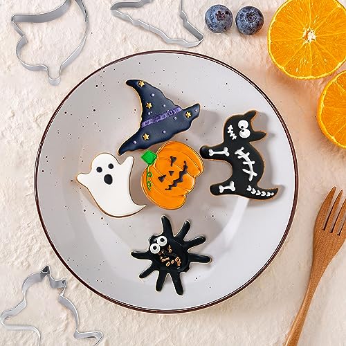 Halloween Cookie Cutters Set - 6 Shapes for Cookies, Muffins, Bread, Sandwiches