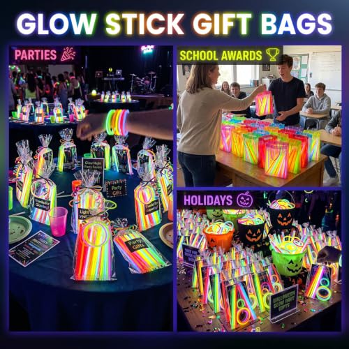 1000PCS Glow Sticks with Bracelets Connectors for Parties Halloween Camping