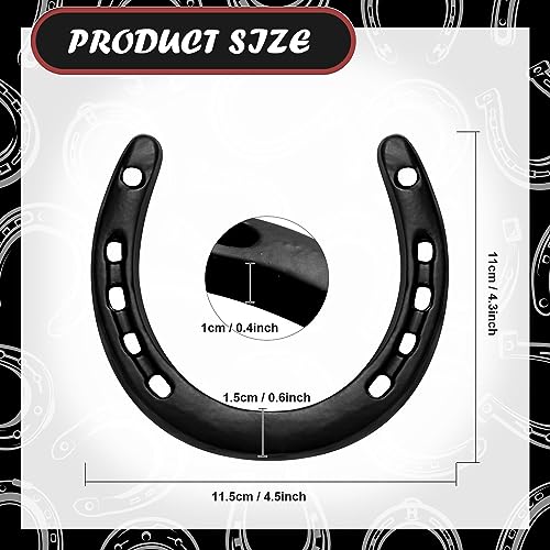 Black Horseshoe Wall Decor Set - 40 Cast Iron Lucky Horse Shoes for Weddings & Parties - 4.53 x 4.33 Inch
