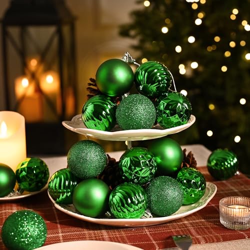 Emerald Green Christmas Tree Ball Ornaments 2.36 Inches - Valery Madelyn