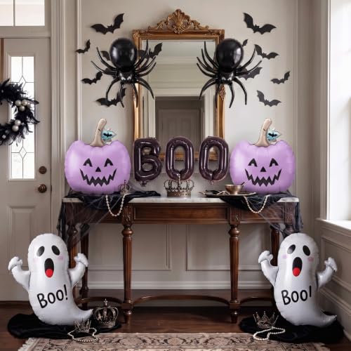 Purple Halloween Party Decorations - Ghost & Pumpkin Balloons Set - Variation: Purple