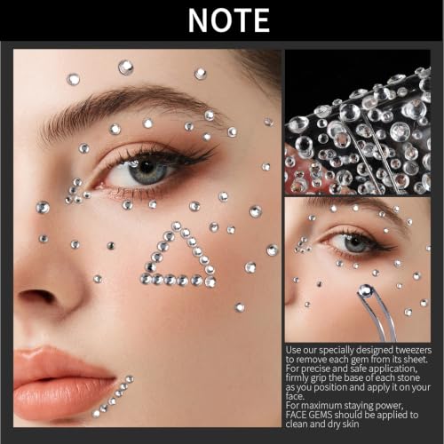 Self Adhesive Face Gems Set A for Makeup Festival Rave Accessories Hair Pearls