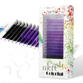 Colored Lash Extensions 17-20mm D Curl 0.07 Purple Gradient Mix - Professional Eyelash Extensions