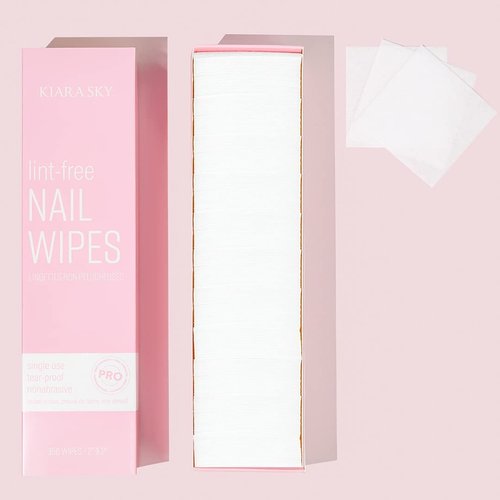 Kiara Sky 100% Lint Free Nail Wipes to Soak Off Acrylic Gel Nail Polish - Lint Free Nail Wipes Soft Gel Nail Polish Remover Pads Absorbable Eyelash Extension Glue Cleaning Wipes