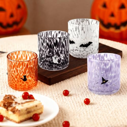 Halloween Icon Glass Cups Set - 16oz Ghost Witch Bat Juice Cups - Variation of THIS listing