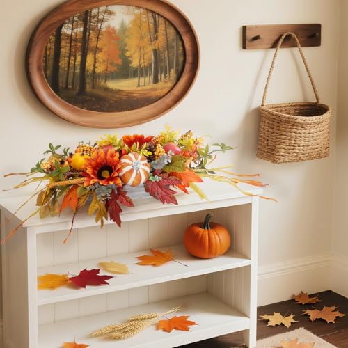 Fall Centerpieces for Tables - 28-Inch Autumn Table Decor - Fall Centerpieces - Pinkpuii