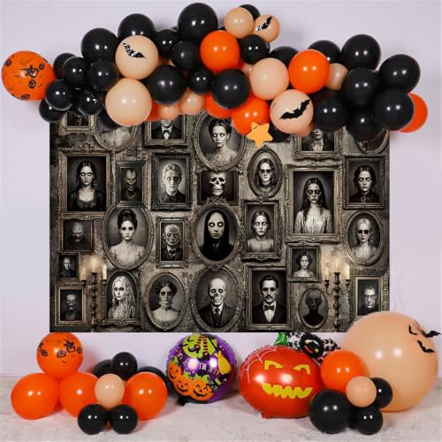 Halloween Haunted Portrait Creepy Backdrop 7x5ft - Variation of THIS listing