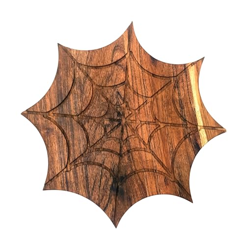 Halloween Spider Web Wooden Cutting Board & Serving Platter