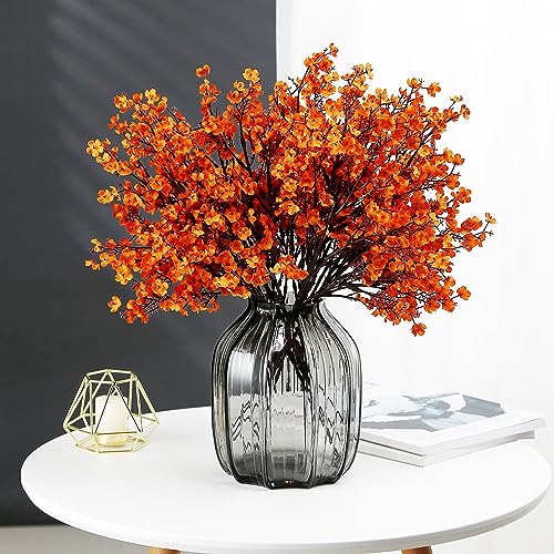 Fall Orange Baby's Breath Artificial Flowers 20 Bundles - Silk Decor, Wedding & Party Bouquets