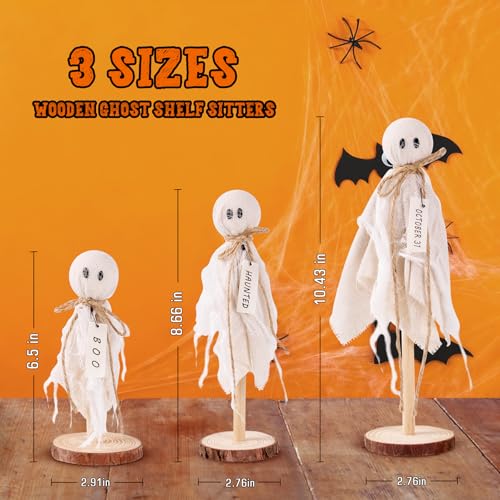 Halloween Ghost Decorations Set of 3 Indoor Table Centerpieces