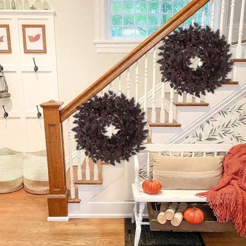 Fall Cimicifuga Wreath - 24-inch Artificial Autumn Door Decor for Indoor & Outdoor