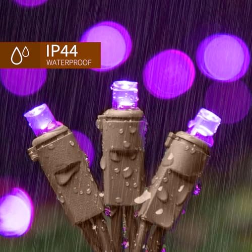 Purple Halloween String Lights 21.6FT 100 LED Waterproof Connectable Indoor Outdoor