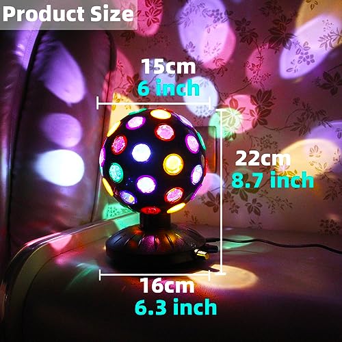 Disco Ball LED Night Light Projector Black - 360° Rotation, Adjustable Brightness & Speed, Indoor/Outdoor Party Decor