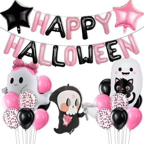 Halloween Party Balloons Set - Includes Grim Reaper, Ghost, Star & 'Happy Halloween' Balloons - Balloon-6