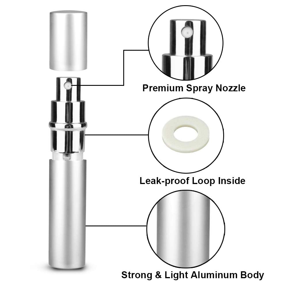Zingso Travel Perfume Bottle Refillable Mini, 18 Pcs Atomizer Sprayer for Cologne Men, Travel Size Perfume Refill Bottle Portable (A - 6ml (X-Multi Color))