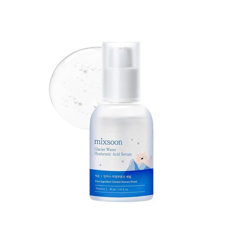 mixsoon Glacier Water Hyaluronic Acid Serum - Deep Hydration and Cooling for Face, Hydration Booster, Refreshing Lightweight Texture 30ml / 1.01 fl.oz. Korean Glass Skin Care