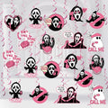 Pink Halloween Ghost Hanging Decorations Set for Party & Indoor Outdoor Decor