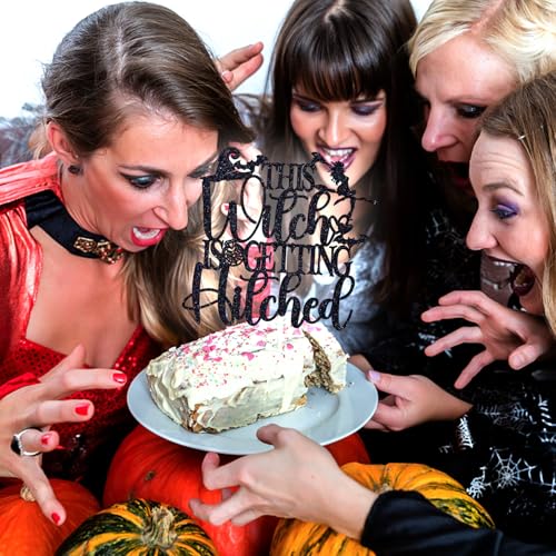 Halloween Witch Wedding Cake Topper - Spooky Bridal Shower & Bachelorette Decor