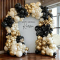 Black White Metallic Gold Double Stuffed Balloon Garland Kit for Celebrations Variation of THIS listing