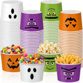 Halloween Grimace Snack Bowls - 100 Disposable Paper Ghost Candy Cups, 9oz - Variation of THIS listing