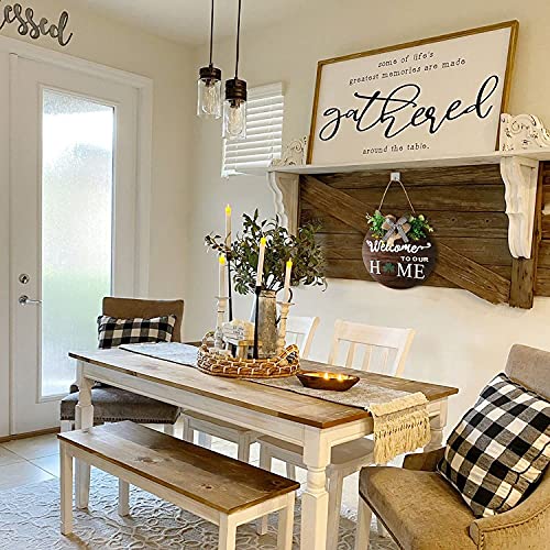 Interchangeable Welcome Sign for Front Door - Seasonal Holiday Decor, 12-inch Wall Hanging