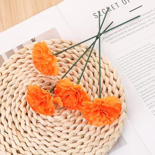 Artificial Marigold Flower Heads & Stems Bulk Set for Day of the Dead & Fall Decor