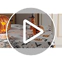 Halloween Spooky Pumpkin Tablecloth - 60x104 Inch Rectangular Decor