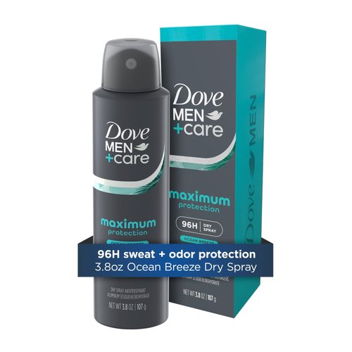 Dove Men+Care Anti-Perspirant Spray Ocean Breeze Maximum Protection Deodorant for men 96-Hour Comfort 3.8 oz