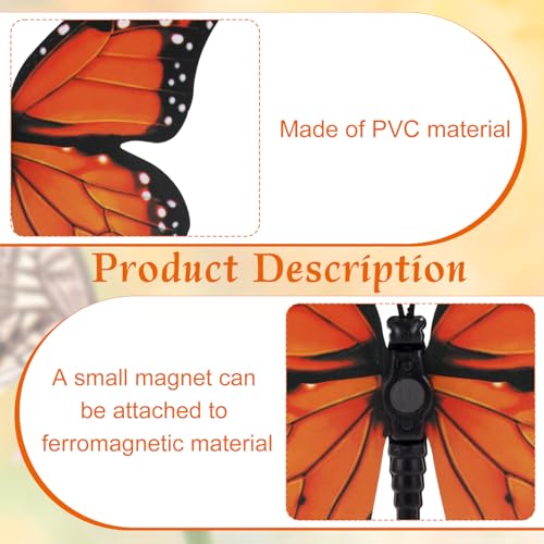 Mini 8cm Magnetic Monarch Butterfly Decor Set - 50pcs Artificial 3D Wall Stickers