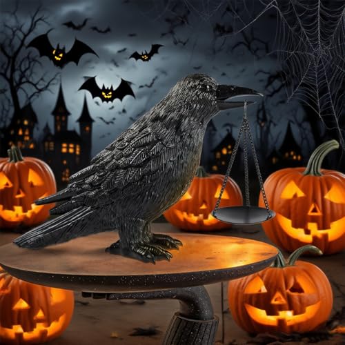 Gothic Raven Candle Holder - Black 1 Halloween & Gothic Decor, Tealight & Small Light Fixture