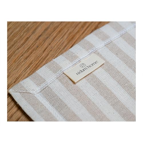 Beige Cotton Table Runner - Reusable Thanksgiving Dining Decor, Set of 4