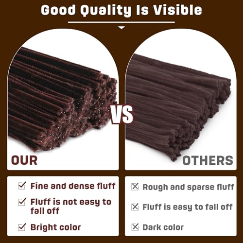 Dark Brown 180 Pcs Pipe Cleaners Chenille Stem for Crafts & DIY Projects