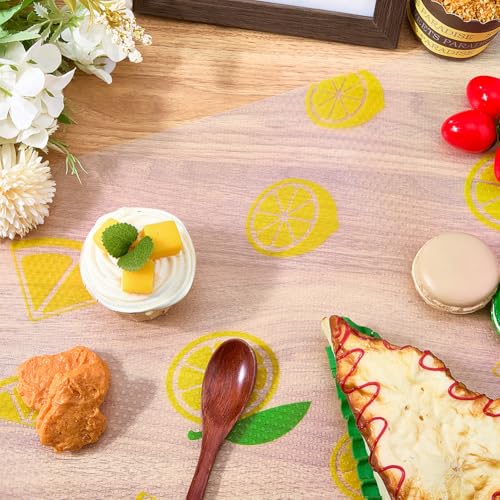 Lemon Pattern Non-Slip Waterproof Shelf Liner 12x118 inch Drawer & Cabinet Mat - CRASPIRE