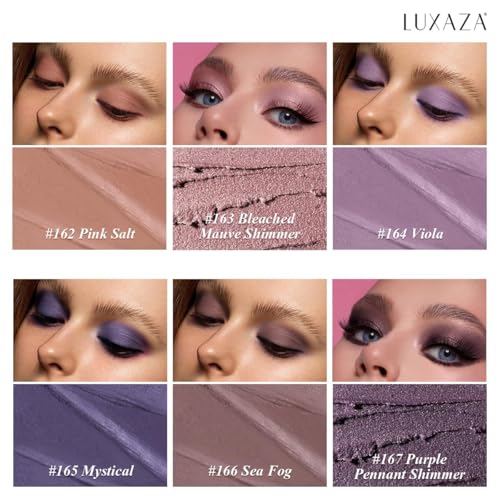 Purple Eyeshadow Stick Set 6PCS - Blueberry Variation - Metallic Matte & Shimmer Primer Pencil