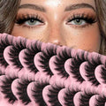 Fluffy Cat Eye False Eyelashes - 5D Volume Faux Mink Lashes D18 - Handmade