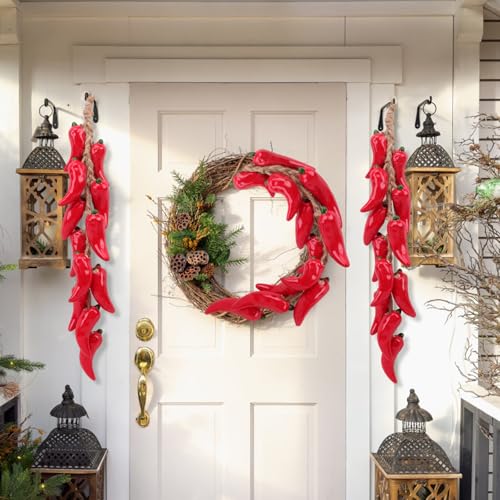 Ceramic Chili String Decoration - Faux Red Pepper Garland for Kitchen & Home Decor - Variation of THIS listing