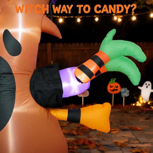 8FT Halloween Inflatable Tree Decoration with LED Lights Outdoor Yard Display