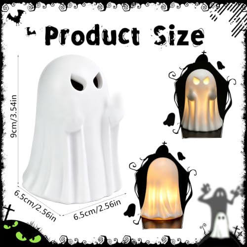 Halloween Ghost Figurine Decorations - Small Resin Holiday Ornament, Indoor Table Centerpiece