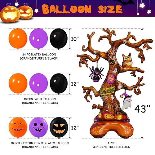 Halloween Party Decorations Kit - 157pcs Full Set with Giant Tree Balloon & Banners