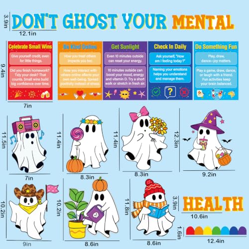 Halloween Ghost Bulletin Board Set with Health Tips Classroom Decorations