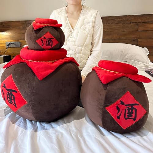 13.4 Inch Wine Jar Plush Pillow - Cute Sofa Throw Cushion - Home Decor
