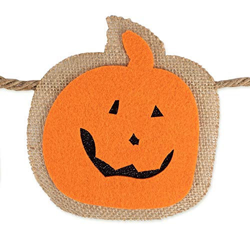 Halloween Bat & Pumpkin Garland - 72-Inch Indoor & Porch Decor - Spooky Fall Decorations